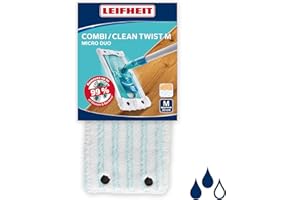 Leifheit Wischbezug CLEAN TWIST M micro duo aus Mikrofaser, saugfähiger Bodenwischer Ersatzbezug, 33cm breiter Ersatzbezug id