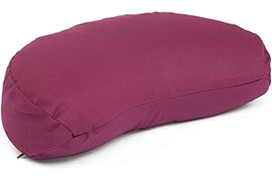 Bodhi Yogi MOND ECO - Cuscino da meditazione a mezzaluna, rivestimento in 100% cotone biologico, a forma di mezzaluna con ripieno di grano saraceno, per yoga e meditazione