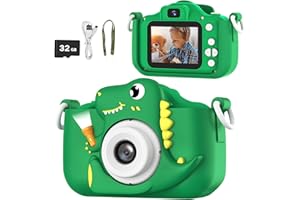 AONISE Macchina Fotografica, Regalo Bambini dai 3 ai 12 anni, Fotocamera selfie, 32 GB, Videoregistratore HD 1080P, Giochi per Natale/regalo di compleanno