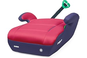 Daliya® QUBIX Kindersitzerhöhung | i-SIZE NORM ECE R129 | 125 bis 150 cm | Gurtfix | waschbar | Autositz | Autokindersitz | Kindersitz | Sitzerhöhung (Dunkelblau - Rot)