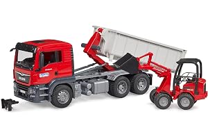 bruder 03767 - Camión MAN TGS con contenedor rodante y pala cargadora Schäffer 2630, vehículos, pala cargadora, transportador