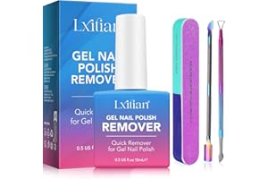LXITIAN Solvente per Smalto Semipermanente, Remover Semipermanente Unghie,Rimuovi Semipermanente Unghie,Si Rimuove Facilmente in 2-3 Minuti,Non c'è Bisogno di Stagnola,Ammollo o Avvolgimento, Formula Naturale