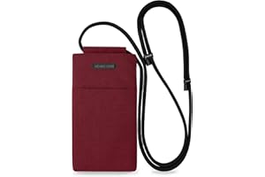 Adore June Handy Umhängetasche Move kompatibel mit 6,7-7,0 Zoll Smartphones (wie iPhone 17 Pro Max, iPhone 16 Pro Max, Galaxy S25 Ultra, Pixel 10 Pro XL), Verstellbares Band, Farbe Bordeaux-Rot