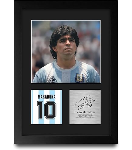 Art Peinture Impression sur Toile Diego Maradona Top 10 Football Player Vintage Poster (2) pour décoration familiale Affiches et Photos 19.7x27.6(50x70cm) sans Cadre