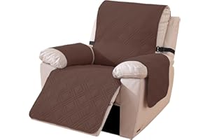 Ystyle Copripoltrona Relax Reclinabile, Reversibile Copri Poltrona Con Braccioli Universale, Copertura Poltrona Elettrica Antigraffio Antimacchia (1 Posto, Caffè + Bordeaux)