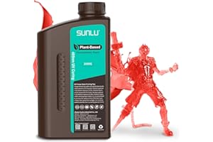 SUNLU 3D Drucker Plant Based Resin, 1KG 405nm UV Geruchsarm Eco Harz für 4K/8K LCD/DLP/SLA Resin 3D Drucker, Umweltfreundlich 3D Druck Harz, Geringe Schrumpfung, Schnell Härtend, Klar Rot 1000g