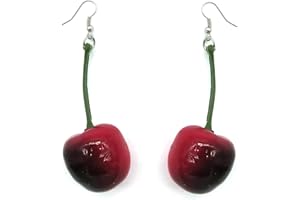 SCHMUCK-STADT Damen Kirschen Ohrringe Modeschmuck Ohrhänger rot Obst