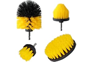 ROIIKETU Drill Brush Cleaning Set - 4 Pack Power Scrubber Attachment for Car, Carpet, Floor, Bathroom, Toilet, Tub, Kitchen, Marble, Ceramic Surface