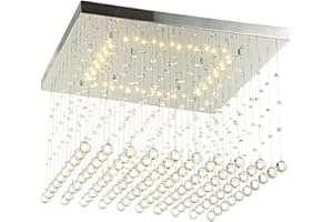 ‎LEWIMA XL 60cm Dimmbar Led Deckenlampe WarmWeiß, 24W, Kristall Tröpfchen, Lewima Dadi, Deckenleuchte Lüster, Wohnzimmer Lampe, Groß