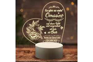 Welsky Muttertagsgeschenk Oma, Oma Geschenk-Acryl LED Nachtlicht Geschenke für Oma,Oma Geburtstagsgeschenk Weihnachtsgeschenke Geschenke Für Oma Zum Geburtstag