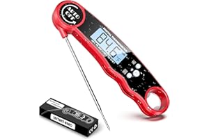 Mohard Cyfrowy termometr do mięsa, wodoodporny termometr do żywności IPX6 z podświetleniem LCD i składaną sondą 12 cm, termometr do gotowania z magnesem do gotowania potraw, dżemu, cukru, grilla,