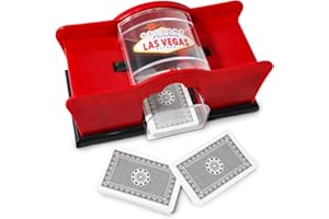 HNCY barajador de Cartas Manual, barajador Cartas, Mezclador Cartas, Máquina barajadora de Cartas, 2 Barajas, manivela, barajador Manual para Jugar Cartas de hasta 91mm,para niños,Adultos y Abuelos -Rojo