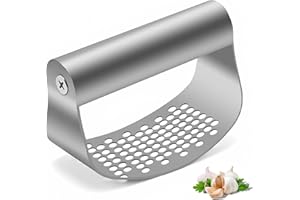 Mmyzao Presse Ail à Bascule Inox Ecrase Ail Manuel Hachoir Ail Coupe Ail Garlic Press