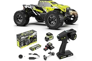 AMORIL 1/10 RTR Brushless RC Auto veloci per adulti, Max 50 mph Hobby Electric Off-Road Monster Truck, Impermeabile Alta velocità 4WD Auto telecomandata con 3S Lipo, Verde