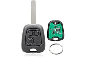 VAILIKEY 2 Tasten Autoschlüssel Fernbedienung für Peugeot 106 206 107 207 306 307 406 407 Partner Citroen C1 C2 C3(433mhz ID46 Chip) (VA2 Rohling)