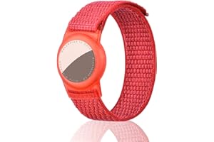 Dingfeiyu Braccialetto per bambini compatibile con Apple AirTag Anti-smarrimento e Anti-graffio per bambini, ragazze, ragazzi, adolescenti, anziani (rosso)