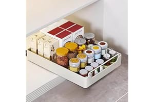 MLordoarf Cajón telescópico, cajón de cesto, organizador de armario de cocina con asa, cajones extensibles, estantes de almacenamiento para armarios de cocina, organizador de armario de cocina