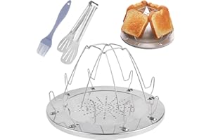 Unvtap Camping Toaster 3Set Camping Toaster für Gaskocher Gas Toaster Campingtoaster Edelstahl Camping Toaster mit Edelstahlklammern und Silikonbürsten für Gasherd,Picknick,Reisen