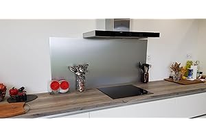 ALUCOULEUR Crédence Aluminium Anodisé brossé 1.5 mm - 11 Tailles - H 20 cm x (Longueur 50 cm)