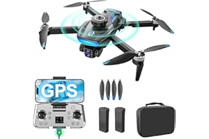 OBEST GPS Drone con cámara 4K, 5G WIFI FPV plegable RC Quadcopter, Motor sin Escobillas, 360 ° para Evitar Obstáculos, Retorno Inteligente, RC Grip Recargable, 2 Baterías 40 Minutos