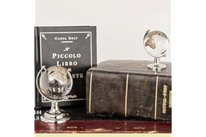 Ingrosso e Risparmio Mappamondo in Vetro Rotante con continenti Color Tortora bomboniere Laurea, Matrimonio Tema Viaggio (Standard)