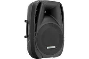 Pronomic PH15A Bühnen- und Konzertlautsprecher, Aktiv PA-Lautsprecher, Mobile PA-Box für unterwegs, (USB/SD/Bluetooth MP3-Player, 200 W RMS / 350 W Peak, 15" Woofer, 1,35" Hochtontreiber), schwarz