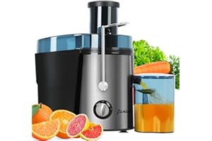 Extracteur de jus Panana à centrifugation, machine à jus avec moteur de 1000W, extracteur de jus à double vitesse pour fruits et légumes, trémie d'alimentation extra-large de 3", sans BPA