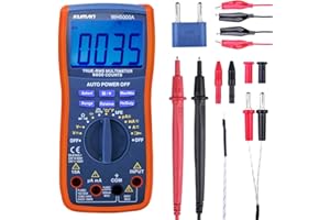 Kuman Multimètre Numérique True RMS 6000 Comptage Multimètre Manuel&Automatique de Gamme, Tension, Courant, Résistance, Température, Continuité, Capacité, Fréquence WH5000A