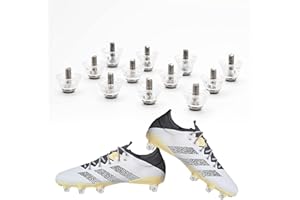 QOCO 12pcs Football Studs Metal Tipped Replacement Safety Boots Ball Alumnium Plastic 13mm/16mm Anti-slip Sturdy for Adults Men Boys Kids Girls Shoes (transparent)