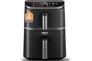 COSORI Turbo Tower Friggitrice ad Aria 10,8L con Cestelli Verticali, Cottura Salvaspazio a 3 Livelli, 2630W, 6 Funzioni, 2 Motori DC, 50+ Ricette Complete Online, CAF-DC111