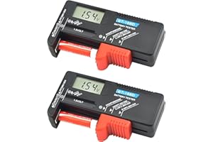 VOKTTA 2 Pezzi Tester batteria digitale Tester batteria per uso domestico per batterie a bottone AA AAA C D 9V 1.5V BT-168D
