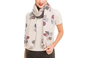 MELIFLUOS DESIGNED IN SPAIN Bufanda Pañuelo Cuello Fular de Mujer Viscosa Flores Invierno Suave Elegante