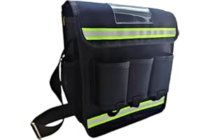 Copechilla pequeña bolsa herramientas de reparación emergencia con 2 tira luminosa,un bolsillo malla,4 bolsillo deslizante,4 bolsillo grande interior,1 ranura para tarjeta,correa ajustable para hombro