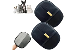 AMBEERT 2 PCS Static Removal Gloves Pet Hair, Cat Grooming Glove, Versatile Grooming Gloves for Washing, Reusable, Black, Size M