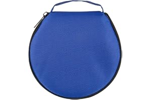 ELEZAY Small CD Case Storage Wallet DVD Disc Dividers Folder Holder Round Oxford Bag 20 Capacity Blue