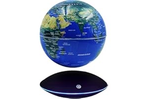 Surplex Luminous Floating World Globe with 7 Color Lights, Touch Control & Gradient Night Light Globe, Magnetic Levitation Field World Map for Educational & Gift, Home/Office Desk Decor for Kid Friend