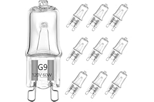 VINBE 60W G9 Halogen Light Bulb Two Prong Looped Pins for Cabinet Lights, Landscape Lights, Desk and Floor Lamps, Wall Sconces, Dimmable, 230V, Warm White(2700k, 10pcs)