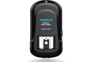 AODELAN Wireless Flash Trigger Receiver with Universal Hot Shoe Compatible with Canon, Nikon, Olympus, Panasonic, Pentax, Fuji, Samsung,Sony(Except Sony Flashes)