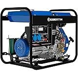 EBERTH 5000 Watt Generatore di Corrente Diesel Portatile, Gruppo Elettrogeno con Motore Diesel 10 CV e Avviamento Elettrico, 