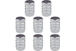 AQSQWQ 8 PCS Cappucci per valvole in alluminio alta qualità,Tappi aria per pneumatici per auto,Coperture per valvole universali per pneumatici,accessori per tappi valvole per, Argento