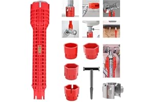 FORESTM Tap Spanner Tool, 12-in-1 Multi-Functional Faucet Wrench, Comfortable Grip, Anti-Slip, for Sink, Bathroom & Kitchen Plumbing, Faucet Installation, Plumbing Repair Kita