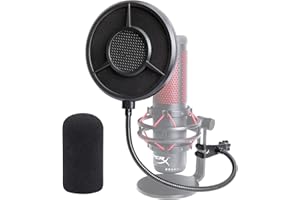 QuadCast S Pop Filter with Microphone Cover Foam - 5.5 Inch Diam 6 Layers Pop Filter for Microphone Windscreen, Pop Screen Compatible with Hyperx QuadCast S Microphone by YOUSHARES