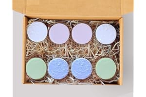 AMAS Set 8 Bombe Disco Scrub Profumate da Doccia 4 fragranze - Idea Regalo Natale - 100% Naturale, Vegan e Plastic Free- Idea Regalo Uomo Donna - Esfoliante ed Idratante per Gambe e Piedi