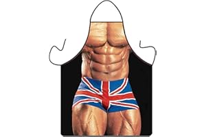 Gadgetking Sexy Apron Prank Xmas Gift Present for Friends Him Husband Fun Rude Boyfriend Union Jack British Flag Joke Prank English England Novelty BBQ Baking Chef Cooks Cooking