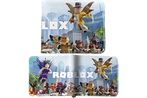 FYDZBSL Roblox Geldbörse Roblox Portemonnaie PU Leder Geldbörse Münzgeldbörse Kurze Kinder Geldbörse Kawaii Cute Coin Cash Pouch Geldbörse für Kinder Studenten (A)