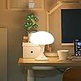 MAGCHARM Mushroom Lamp, 5W LED Table Lamp, Cordless Rechargeable, Opal Glass Shade, Dimmable Touch Lamp, 3 Color Temps, Bedside Nightstand Lamp, Mid Century Modern Lamp for Bedroom, Aesthetic, Outdoor