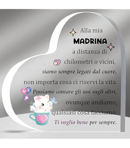 Targa Puzzle In Acrilico Per Madrina O Regali Speciali | Con Frase Personalizzata - Design Colorato