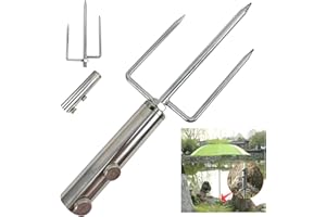 Tongboke SchirmstäNder,Rasendorn mit SonnenschirmstäNder,Abnehmbarer Verstellbarer Erdspieß Sonnenschirm,Sonnenschirmhalter für Den Garten, Rasen, Strand, Angeln Im Freien (Silber)