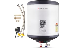 Longway Superb 25 Ltr 5 Star Rated Automatic Storage Water for Home, Water Geyser, Water Heater, Electric Geyser with Multiple Safety System & Anti-Rust Coating 1-Year Warranty (Gray, 25 Ltr)