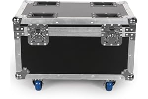 Oloaxolx Transportcase-Juego de 4 Estuches de Vuelo para proyector Par LED de 18 * 10 WLuces Discoteca DJ RGBW, Carcasa Dura/Cuero/62,5 x 41 x 45,5 cm con Ruedas para Fiesta/Boda/Concierto/Navidad